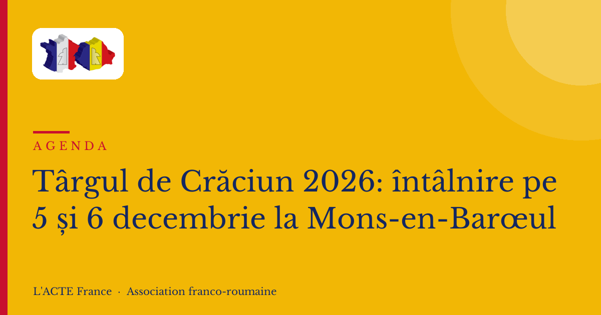 Târgul de Crăciun 2026: întâlnire pe 5 și 6 decembrie la Mons-en-Barœul